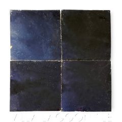 Square Glazed Zellige in Batik Blue