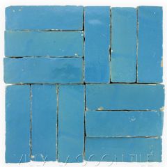 "Sky Blue" Bejmat Zellige, a Moroccan Mosaic Tile, from Villa Lagoon Tile.
