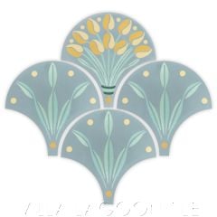 "Bell's Tulips in Mountain" Modern Floral Art Deco Cement Tile by Cressida Bell, from Villa Lagoon Tile.