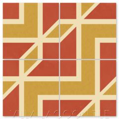 "Bevel Henna" Modern Geometric Cement Tile by Neyland Design, from Villa Lagoon TIle.