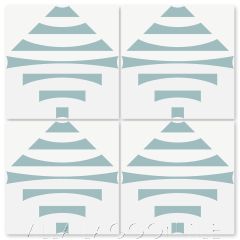 "Big Top Celeste on White" Modern Geometric Cement Tile by Neyland Design, from Villa Lagoon Tile.