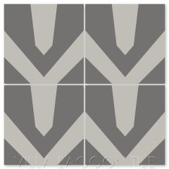 "Black Tie Featherstone and Excalibur" Modern Geometric Cement Tile by Neyland Design, from Villa Lagoon Tile.