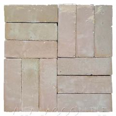 Thin Bejmat Zellige in Blushed Linen, a Moroccan Mosaic Tile, from Villa Lagoon Tile.