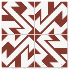 "Boxing Days Bold Brick and White" Modern Geometric Cement Tile by Neyland Design, from Villa Lagoon Tile.