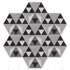 "Byzantine Sencillo" Geometric Hex Cement Tile, by Villa Lagoon Tile.