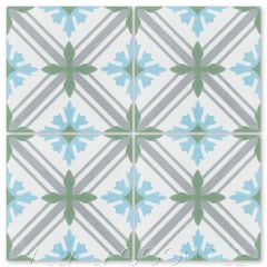 "Camille in the Alps" Traditional Cement Tile, from Villa Lagoon Tile.