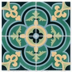 "Caprice Grove" Bold Spanish Cement Tile, by Villa Lagoon Tile.