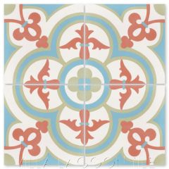 "Caprice July" Bold Spanish Cement Tile, by Villa Lagoon Tile.