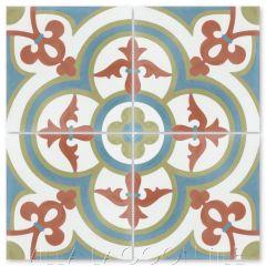 "Caprice Montana" Bold Spanish Cement Tile, by Villa Lagoon Tile.