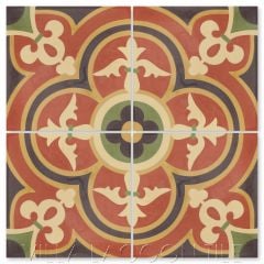 "Caprice Spice" Bold Spanish Cement Tile, by Villa Lagoon Tile.