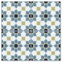 "Casablanca Navy" Moroccan Cement Tile, from Villa Lagoon Tile.