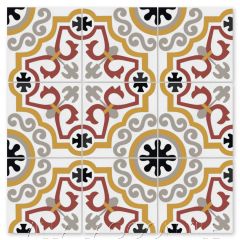 "Castle B Beacon Hill & Maple Sugar" Traditional French Cement Tile, from Villa Lagoon Tile.