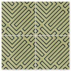 "Catacombs Fern" Modern Geometric Cement Tile by Neyland Design, from Villa Lagoon Tile.