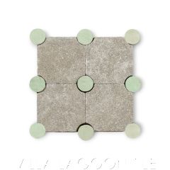 Château Etienne Zellige and Limestone Mosaic, curated by Christina Salway, from Villa Lagoon Tile.