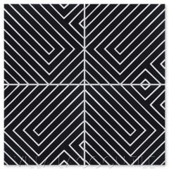 "Circuitry Black & White Evening" Modern Geometric Cement Tile by Neyland Design, from Villa Lagoon Tile.