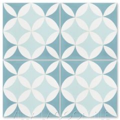 "Circulos A Cielo" Geometric Cement Tile, from Villa Lagoon Tile.