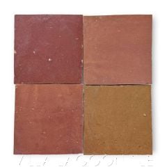 Square Glazed Zellige in Copper Rose