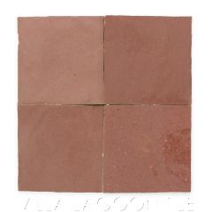 Square Glazed Zellige in Copper Rose