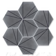 "Crow's Feet Seagull" Modern Hex Cement Tile, from Villa Lagoon Tile.