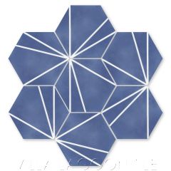 "Crow's Feet Admiral" Modern Hex Cement Tile, from Villa Lagoon Tile.
