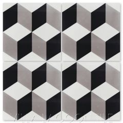"Cubes A Sencillo" Geometric Cement Tile, from Villa Lagoon Tile.