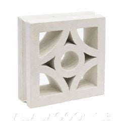 "Curacao" Natural White Geometric Breeze Blocks, by Villa Lagoon Tile.