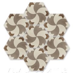 "Damascus Hex Desert" Geometric Hex Cement Tile, from Villa Lagoon Tile.