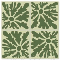 "Dandelion Rainforest & Lichen" Whimsical Floral Cement Tile by Jeff Shelton, from Villa Lagoon Tile.