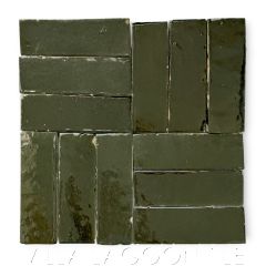 Thin Bejmat Zellige in Deep Forest, a Moroccan Mosaic Tile, from Villa Lagoon Tile.