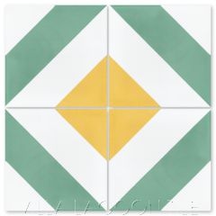 "Diagonal Four A Citrus" Striped Cement Tile, from Villa Lagoon Tile.