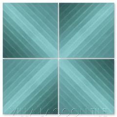 "Diagonal Sixteen Nile Blue Ombr&eacute;" Striped Cement Tile, from Villa Lagoon Tile.