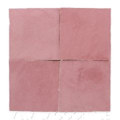 Square Glazed Zellige in Dusty Rose