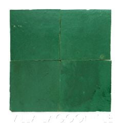"Emerald Green" Glazed Zellige, a Moroccan Mosaic Tile, from Villa Lagoon Tile.