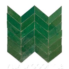 Glazed Zellige Mosaic Mat Chevrons in Meringue, from Villa Lagoon Tile.