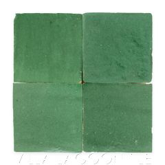 Square Glazed Zellige in Evergreen