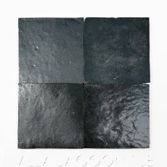 "Metallic Black" Glazed Zellige, a Moroccan Mosaic Tile, from Villa Lagoon Tile.
