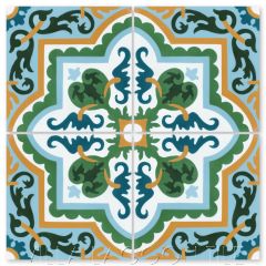 "Habanero Jardin" Cuban Floral Cement Tile, from Villa Lagoon Tile.