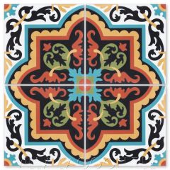"Habanero Vivo" Cuban Floral Cement Tile, from Villa Lagoon Tile.
