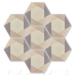 "Hex Cane Primero" Geometric Cement Tile, by Villa Lagoon Tile.