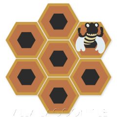 "Honey Comb & Bee on Terracotta" Whimsical Wildlife Cement Tile by Jeff Shelton, from Villa Lagoon Tile.