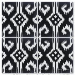 "Ikat D Black & White" Modern Fabric-Style Cement Tile, from Villa Lagoon Tile.