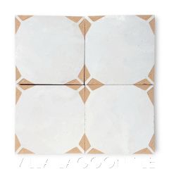 Square Glazed Zellige "Interstellar" in Meringue, from Villa Lagoon Tile.