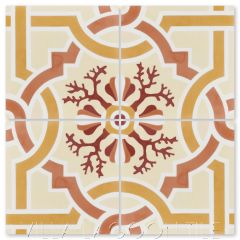 "Italian Trellis A Sunset" Coastal Cement Tile, by Villa Lagoon Tile.