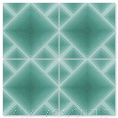 "Jibe Nile Blue Ombr&eacute;" Modern Geometric Cement Tile, from Villa Lagoon Tile.