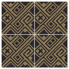 "Kuba Black and Bronze" Modern Fabric-Style Cement Tile by Neyland Design, from Villa Lagoon Tile.