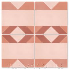 "La Plaza Sunset Four" Modern Geometric Cement Tile by Neyland Design, from Villa Lagoon Tile.