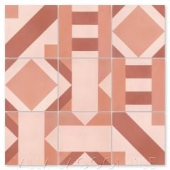 "La Plaza Sunset" Modern Geometric Cement Tile by Neyland Design, from Villa Lagoon Tile.