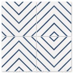 "Labyrinth B Berry Blue" Modern Geometric Cement Tile, from Villa Lagoon Tile.