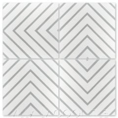 "Labyrinth Misty Gray" Modern Geometric Cement Tile, from Villa Lagoon Tile.
