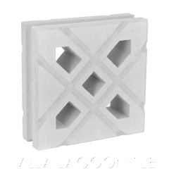 "Lanai" Natural White Geometric Breeze Blocks, by Villa Lagoon Tile.